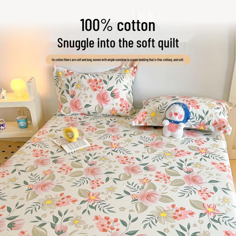 Heme Home Summer Floral Bamboo Fiber Printed Bed Sheet