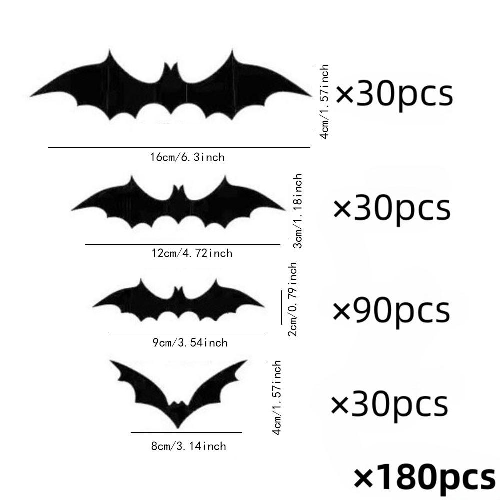 Halloween Themed 3D Stereoscopic Bat Party Scene Decoration Horror Window Stickers Halloween Home Decoration