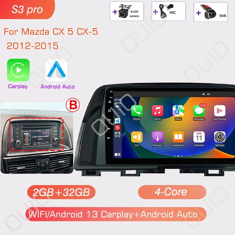 8GB+128GB Android 13 Radio For Mazda CX5 CX-5 2012 2013 2014 2015 Car Stereo Multimedia Player Carplay Auto GPS Navigation 2DIN