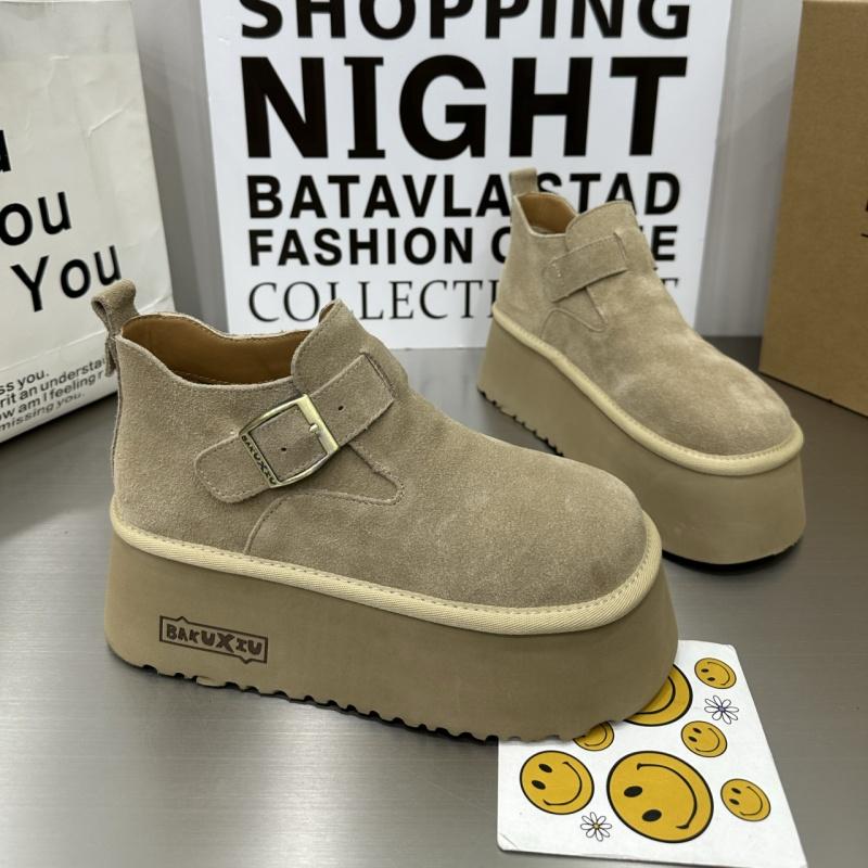 Fashion Platform Flats Women Suede Mules Shoes Winter 2025 Brand Trend Gladiator Casual Shoes Outdoor Non Slip Walking Zapatillas Mujer