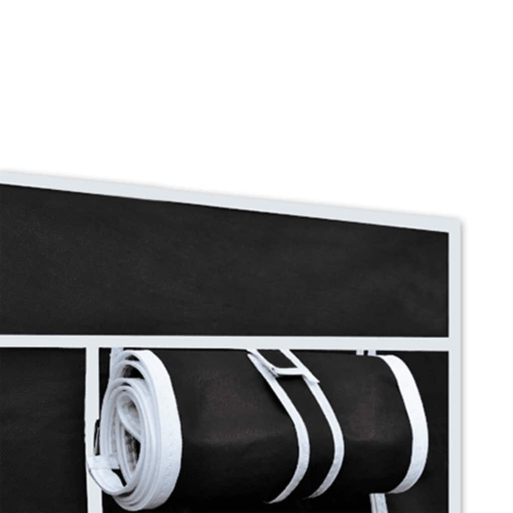 Foldable Fabric Wardrobe Black 110 x 45 x 175 cm