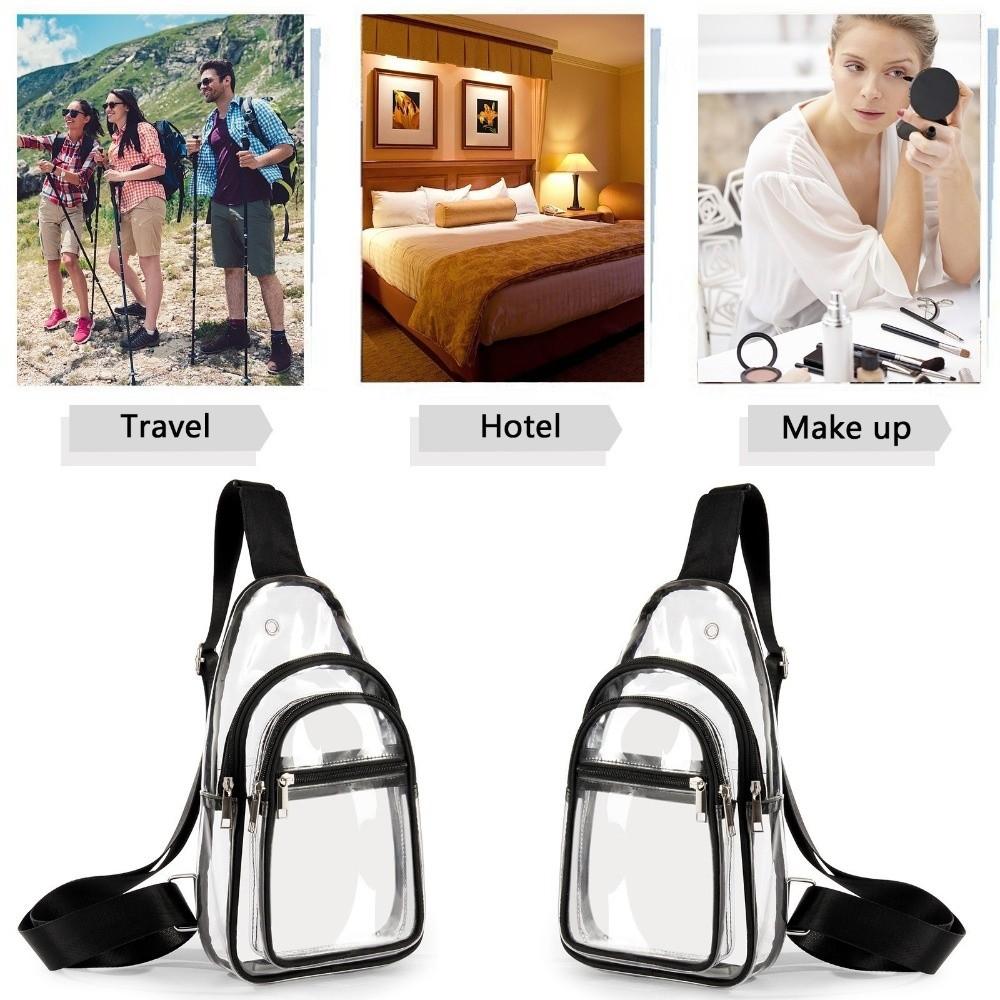 Wasserdichte PVC Sport Brusttasche Große Kapazität Verstellbar Transparent Crossbody Tasche Leichtes Design Transparentes Material