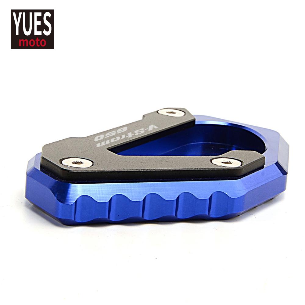 Motorcycle Accessories Aluminum Black Side Kickstand Stand Extension Enlarger For Suzuki DL650 V Strom Vstrom 650 XT