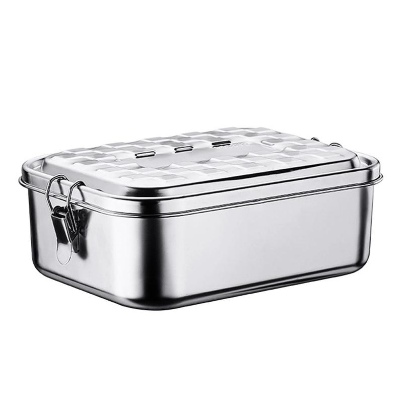 

1000ml Top Quality 304 Silicone Stainless Steel Sealing Ring Sealing Box Bento BOX Snack Containers | Breakfast Boxes