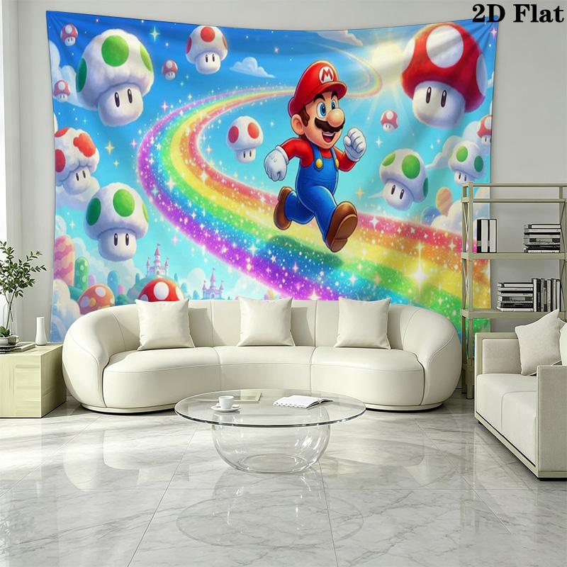 Mario Wall Tapestry Aesthetic Wall Hanging Printed Fabric Blanket Decorative Tapestries for Bedroom Living Room Home Decor