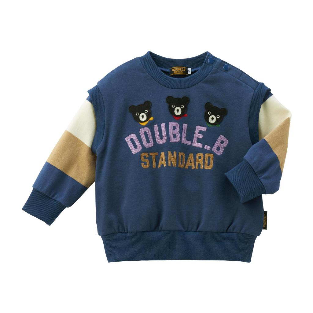 Miki House Double Bee Sweatshirt - Kids' Long Sleeve Fleece (Red, Size 90)