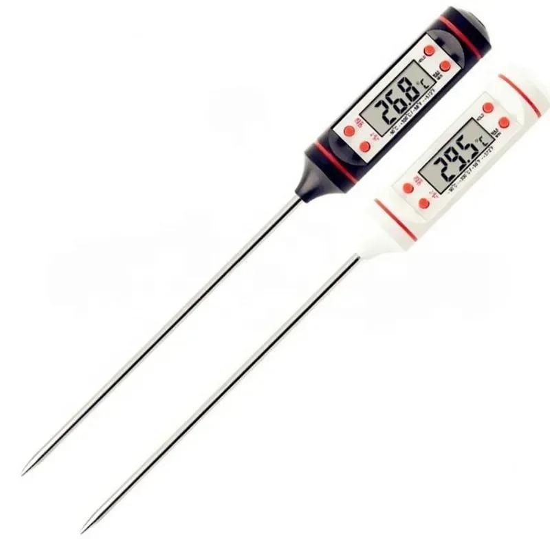 Elektronický teploměr na potraviny LCD displej Kuchyňský teploměr Digitální nástroj pro měření teploty pro maso / Vaření / BBQ / Mléko Černobílý