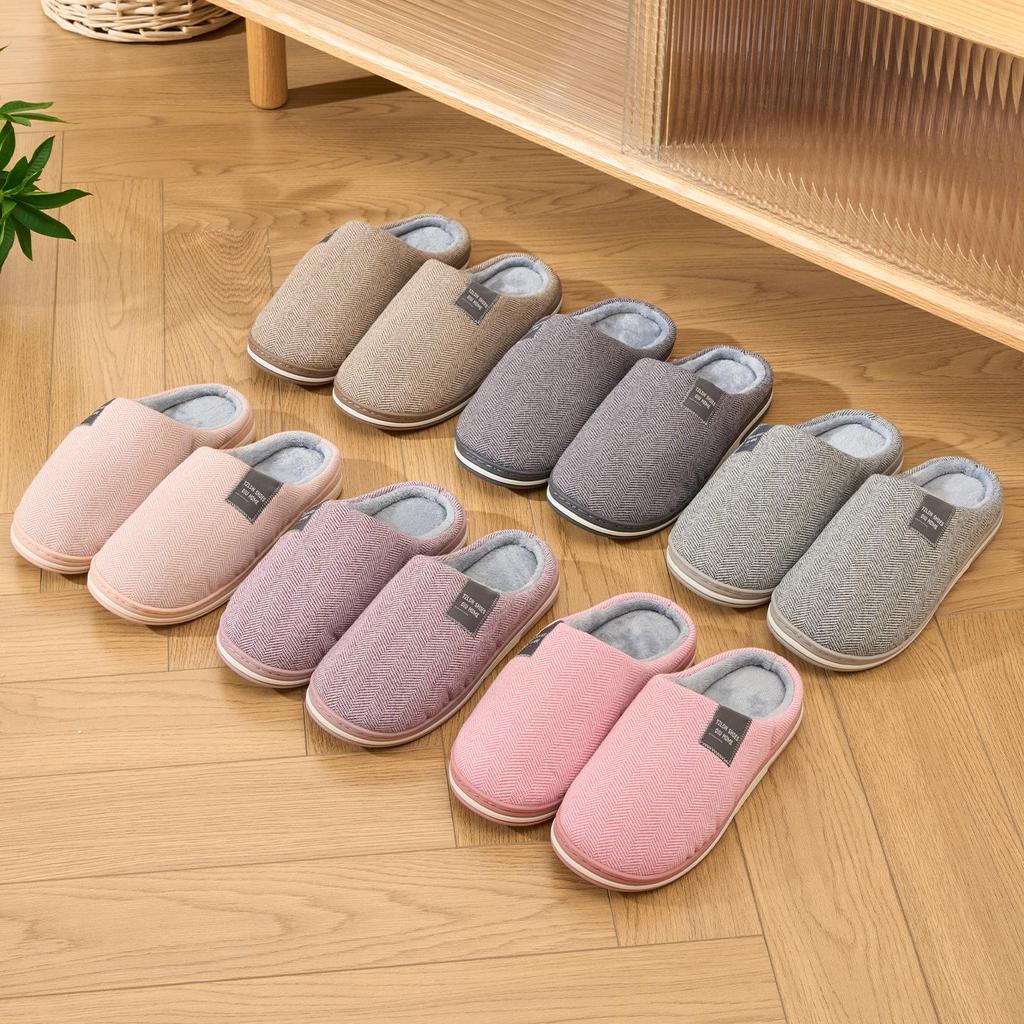 Jieleya Unisex Warm Winter Cotton Slippers - Non-slip, Plush, Large Size 2025