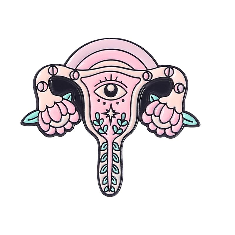 Girl Power Enamel Pins Custom Self Love Club Uterus Brooches Lapel Badges Feminism Fist Jewelry Gift for Women Friends