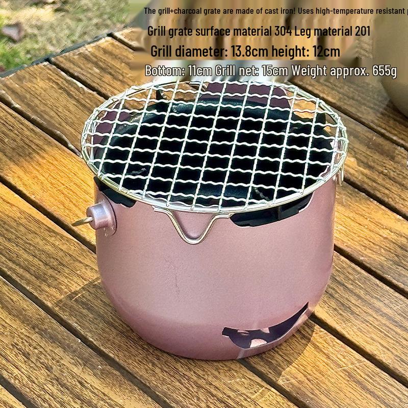 Portable Stainless Steel Mini Charcoal Stove for Outdoor BBQ and Tea Brewing