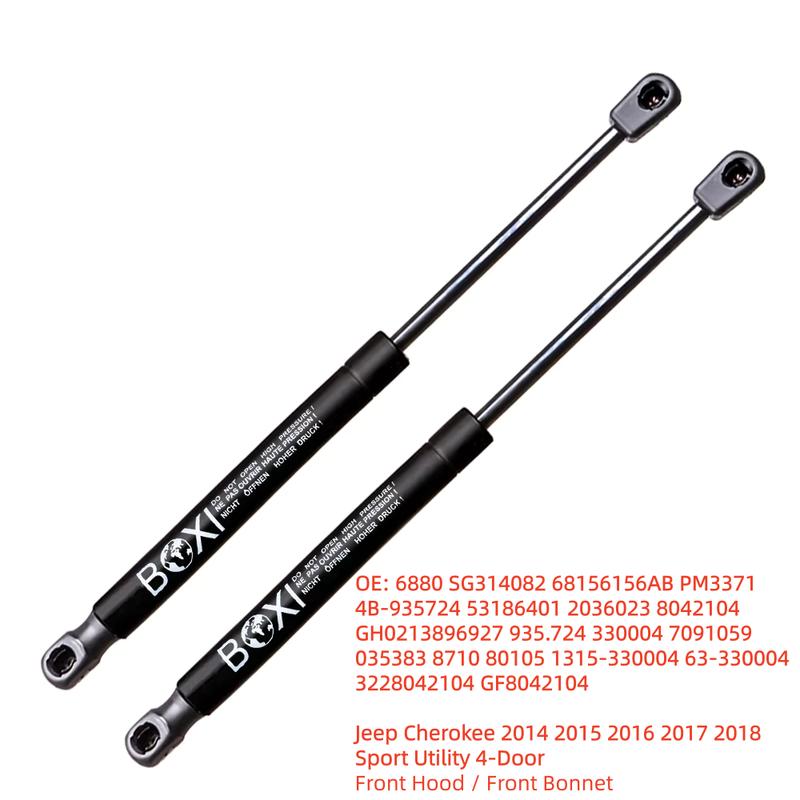 2pcs Front Hood Lift Damper For Jeep Cherokee 2014 2015 2016 2017 2018 Sport Utility 4-Door SG314082 68156156AB 4B-935724 Struts