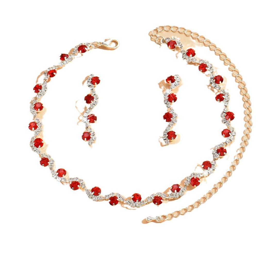 Earrings, Bracelets, Necklaces 2-Piece Jewelry Set, Claw Chain, Bride Fresh Birthday Party Gift, Xiaoxiangfeng Set.