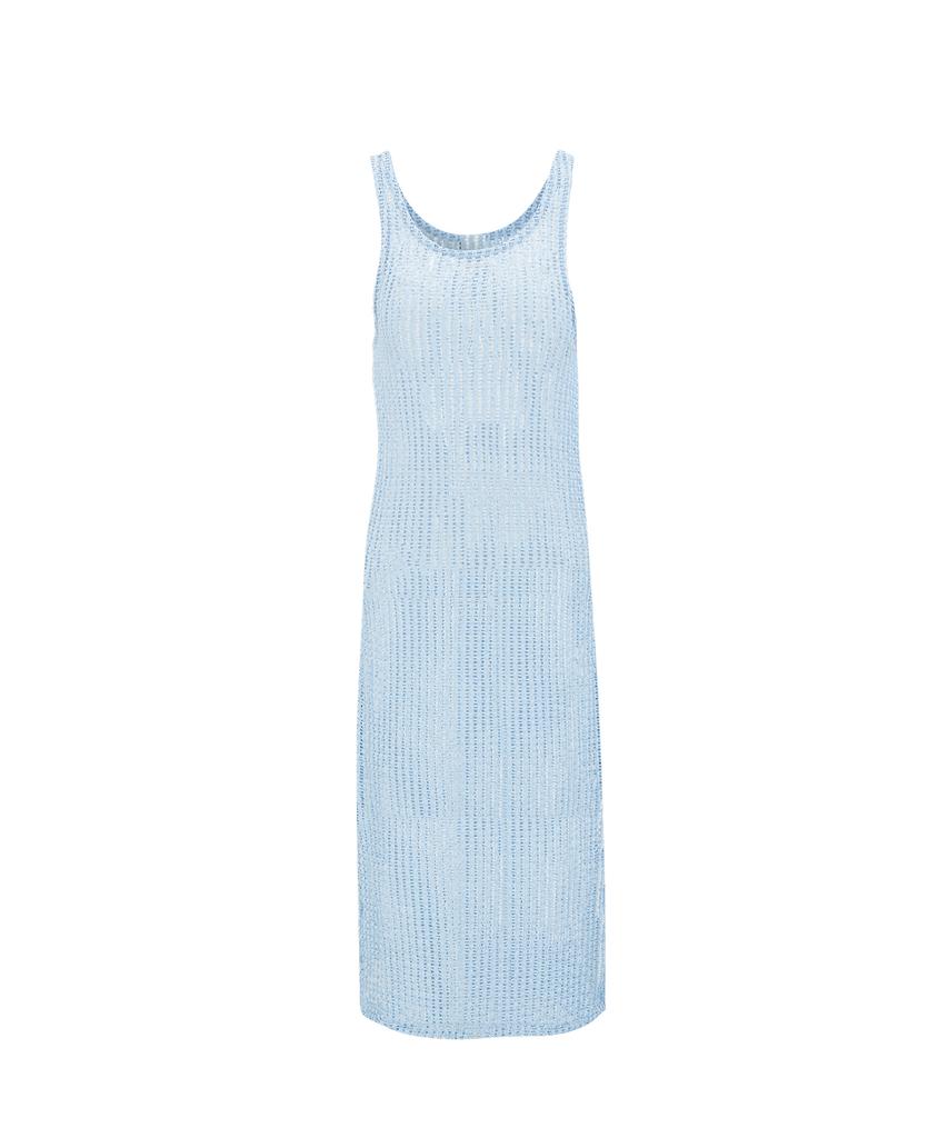 Itove Seoul Net Knit Dress - Sky Blue