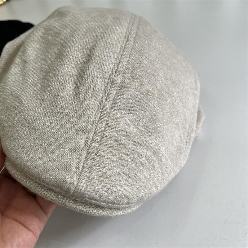 Retro Newsboy Hat Ladies Solid Color Versatile Simple Forward Hat Vintage Peaked Hat Men's Trend