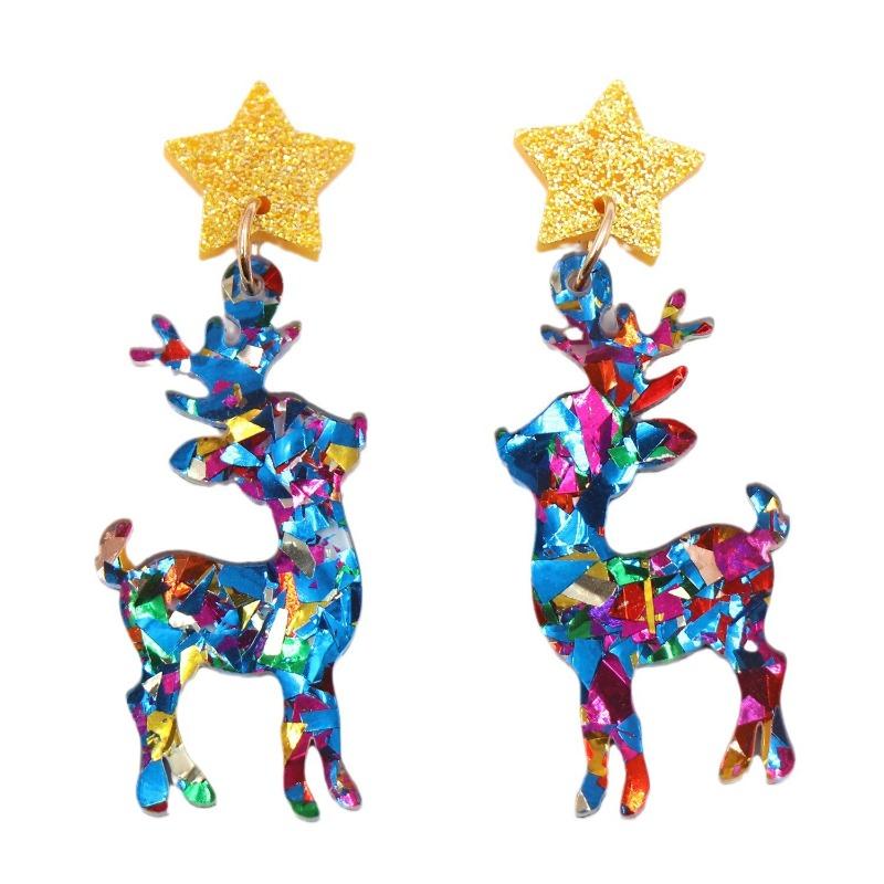 Hot Sale Acrylic Earrings Series Fashion Creative Cute Style Christmas Pendant Earrings