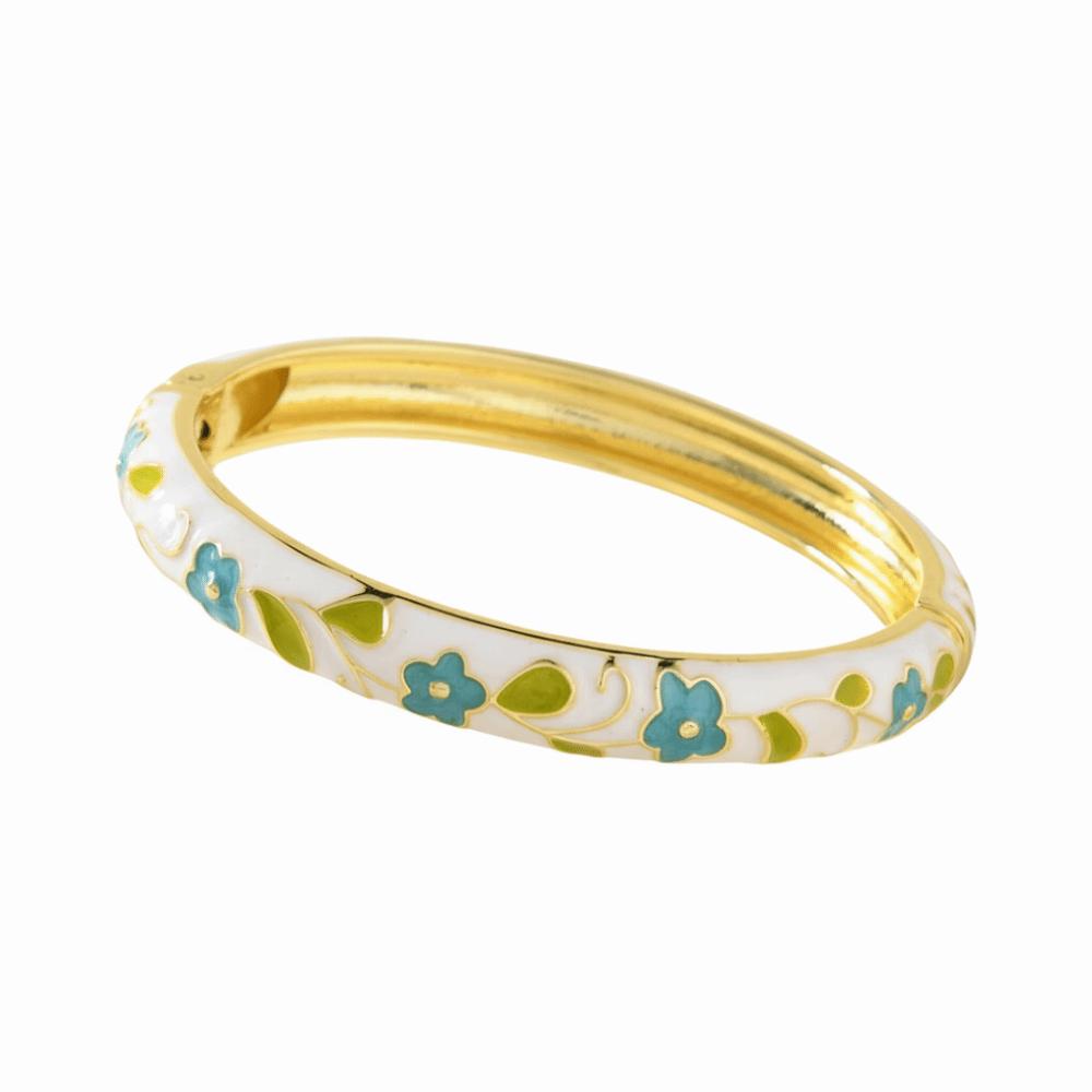 Floral Motifs Cloisonne Bangle Zinc Zinc Zinc Alloy Dropped Glaze Bracelet  Party Jewelry