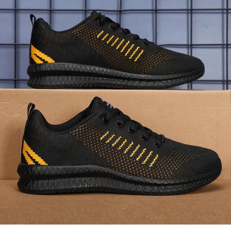 Black New Women Shoes Mesh Sneakers Men's Deodorant Breathable Lightweight Soft Sole Flying Woven Summer Running Shoes