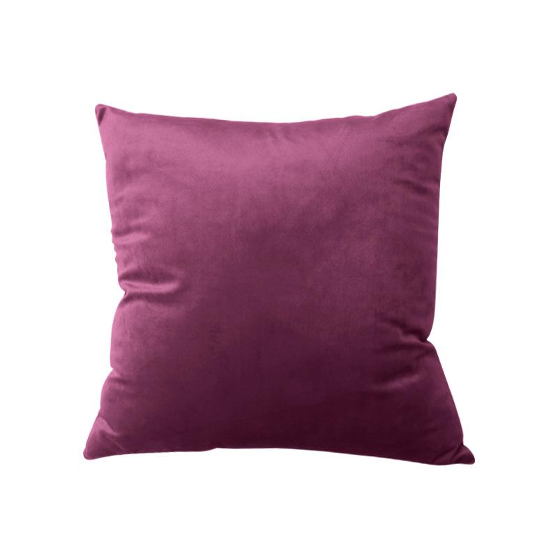 Solid Color European Style Pillow Case Office Velvet Pillow Home Waist Pillow Cushion