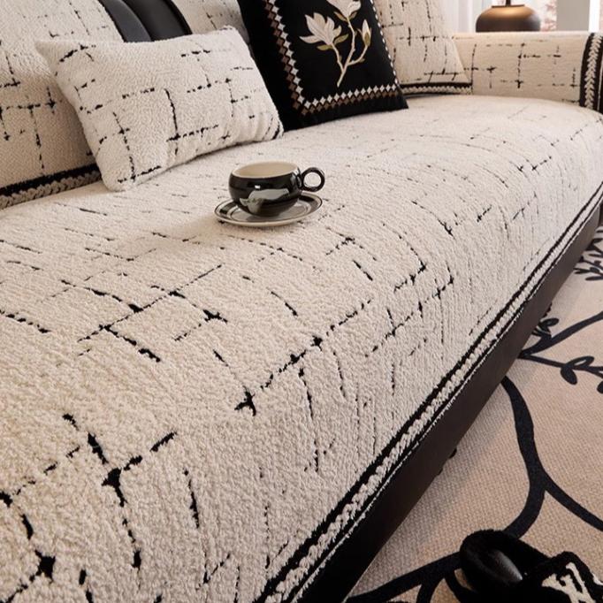 Spring and Autumn New Plush Sofa Cushion Autumn Advanced Sense One Piece Straight Non-slip Cushion Sofa Cover Towel