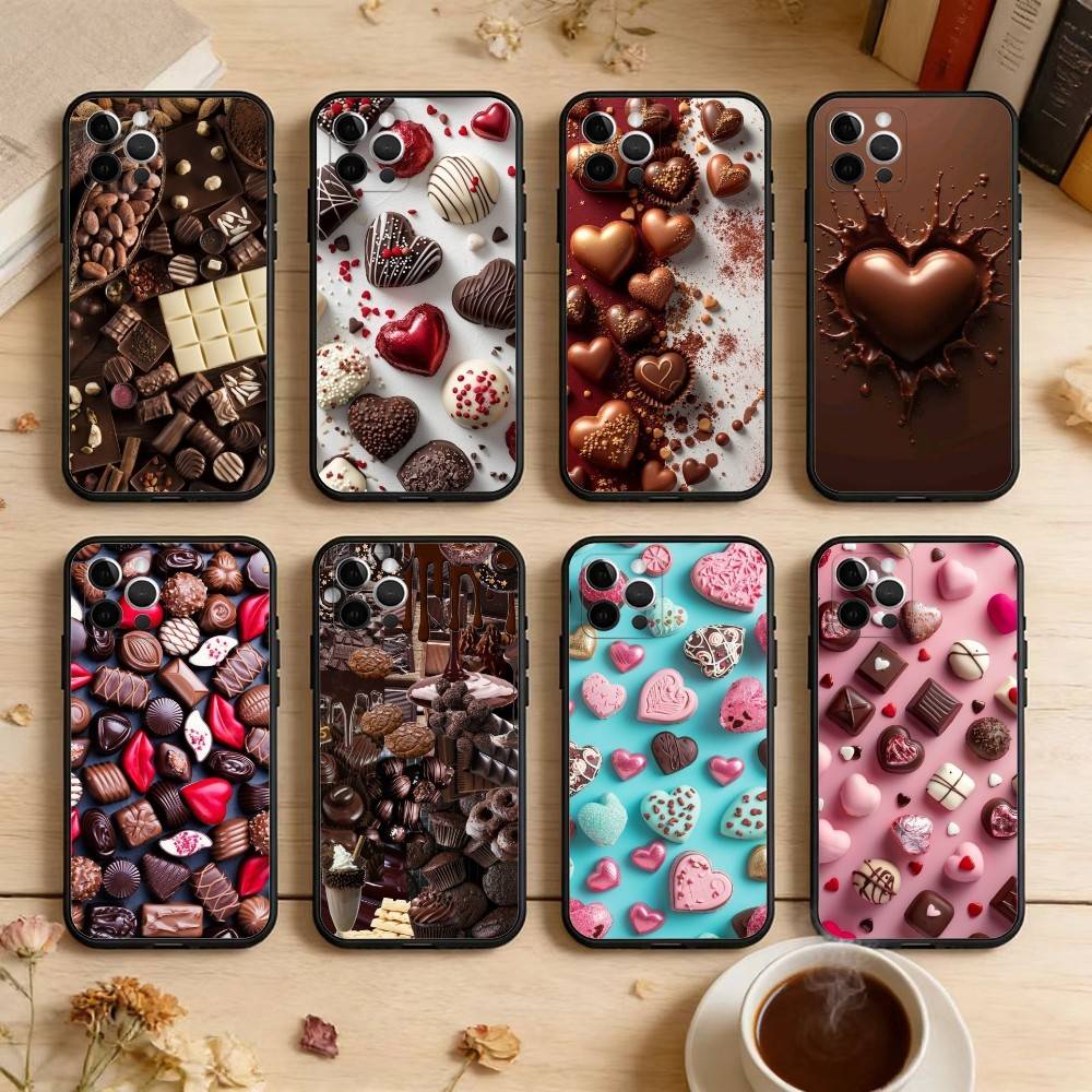 C-Chocolate-TE Phone Case For iPhone 17,16,15,14,13,12,11 Plus,Pro Max,Soft Silicone Black Cover