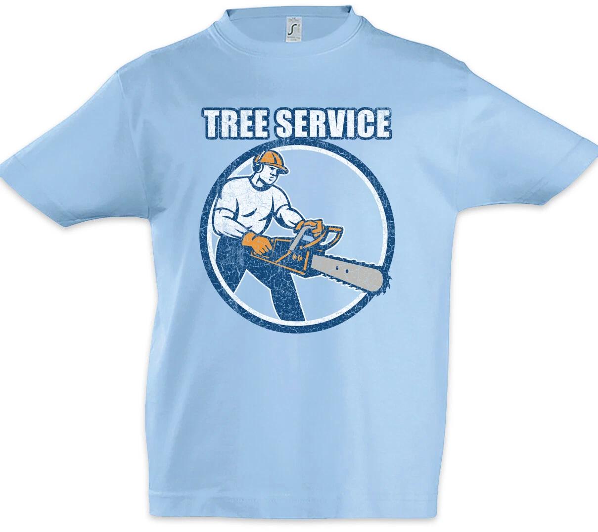 Tree Service IV Детская футболка для мальчиков Мальчики kids boys Рубашка Лесоруб Лесник Бензопила Топор 120