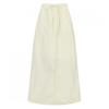Shop   Women Waistband Pocket Slit Long Skirt Ivory Ntt Wsk 20580