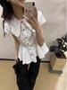 French Niche Doll Collar Ruffled Slimming Short Sleeve Shirt - Spring/Summer 2026 Collection