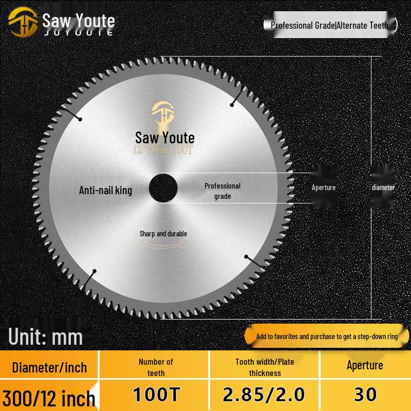 Woodworking Circular Saw Blade for 4, 10, or 12 Inch Cutting; Fits 125 Angle Grinder & 140 Lithium Battery Saw - Cuts Aluminum Sheets