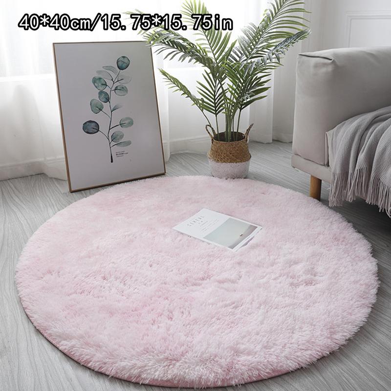 Luxury Round Soft Faux Sheepskin Fur Area Rugs Washable Wool Bedside Carpet