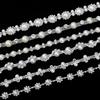10Yards Rhinestone Chain Crystal Diamond Rhinestone Interval Pearl Chain Clothing Accessories DIY Wedding Party Decoration Gift