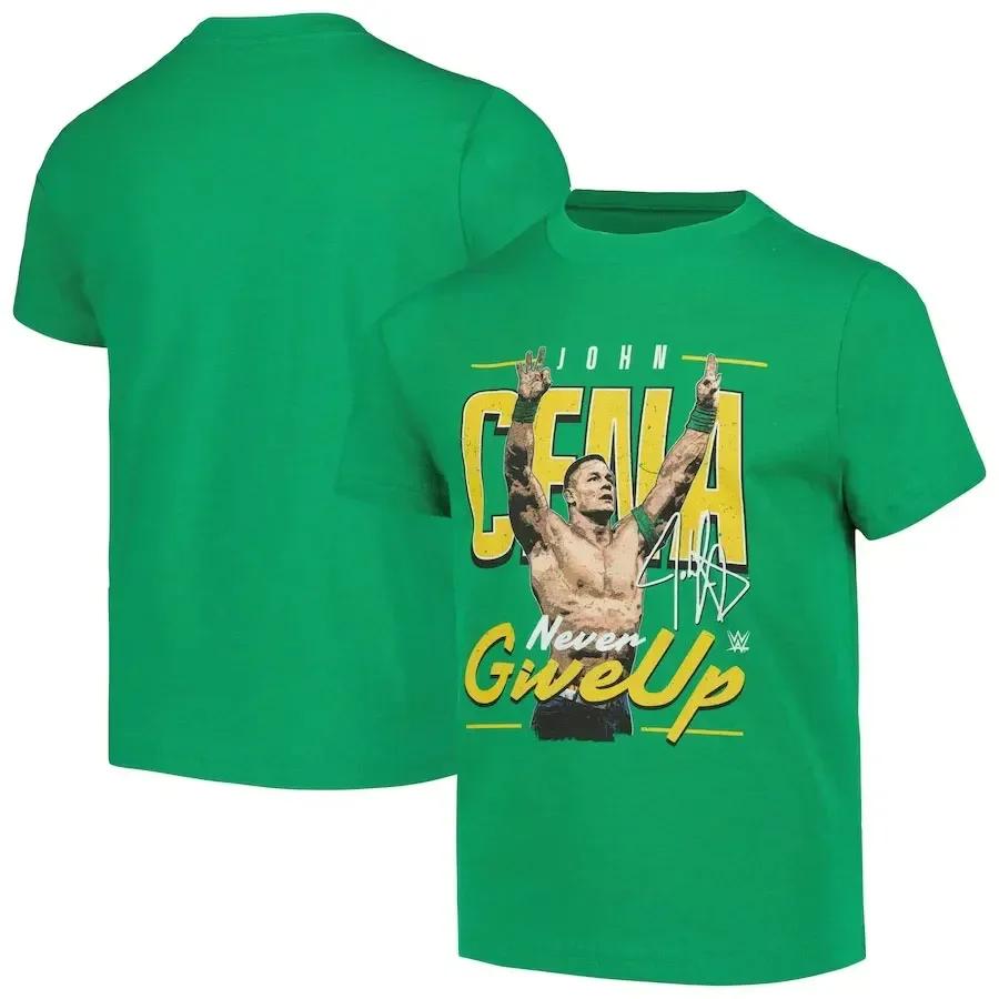 Round Neck Wrestler John Cena Graphic 3D Printed Top Short Sleeved Men's T-shirts - Soft Medium Stretch Polyester Fabric Summer Relaxed Fit Clothing
