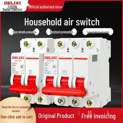Delixi DZ47 Miniature Circuit Breaker: 1P/2P/3P/4P, 220V Single-Phase To 380V Three-Phase Air Switch for Household Use.
