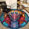 1 Stück Drachen-Buntglas-Büro-Runder Teppich, Unter Bürostühlen Schlafzimmer Wohnzimmer Heimdekoration, Raumdeko, In Verschiedenen Größen Erhältlich