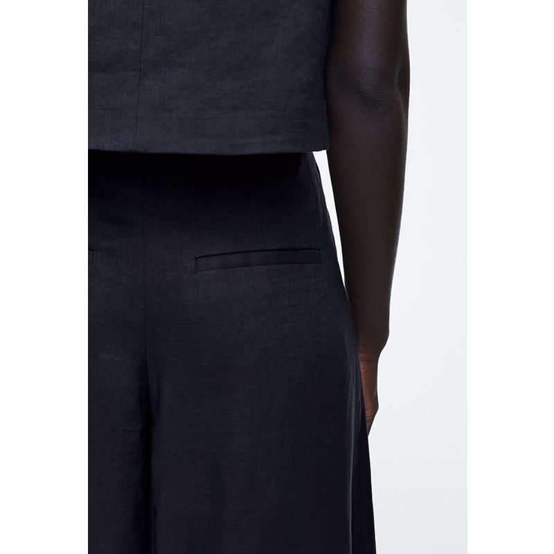 Summer Casual Short Linen Blended Vest 1272658 Wide Leg Casual Trousers Casual Trousers 1274075