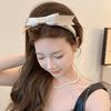 Sweet Satin Bow Headband Thin Plastic Balletcore Hair Band Non-Slip Korean Style Women Hairband Princess