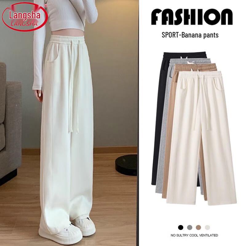 Women's High-Waist Loose Fit Straight Wide-Leg Casual Pants