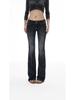 Bamboo Gradient Low-Waist Micro-Flare Jeans – Women's Slim Fit Elastic Bell Bottoms for Autumn/Winter.