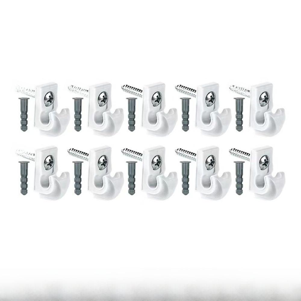 10pcs/set Weatherproof Hanger Hooks Plastic Patio Clips Wire Bundle Holder  Kitchen Bathroom Storage