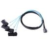 Mini-SAS To SAS-Cable,SFF-8643 To SAS SFF-8643 To SFF-8482 Connector 4X SAS 29Pin SFF-8482 with SATA Power Adapter Cable