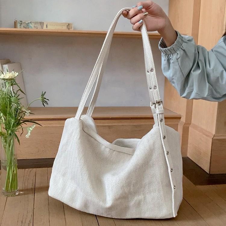 IELGY Ladies Messenger Bag Lazy Style Large Capacity Canvas Tote Bag Commuter Shoulder