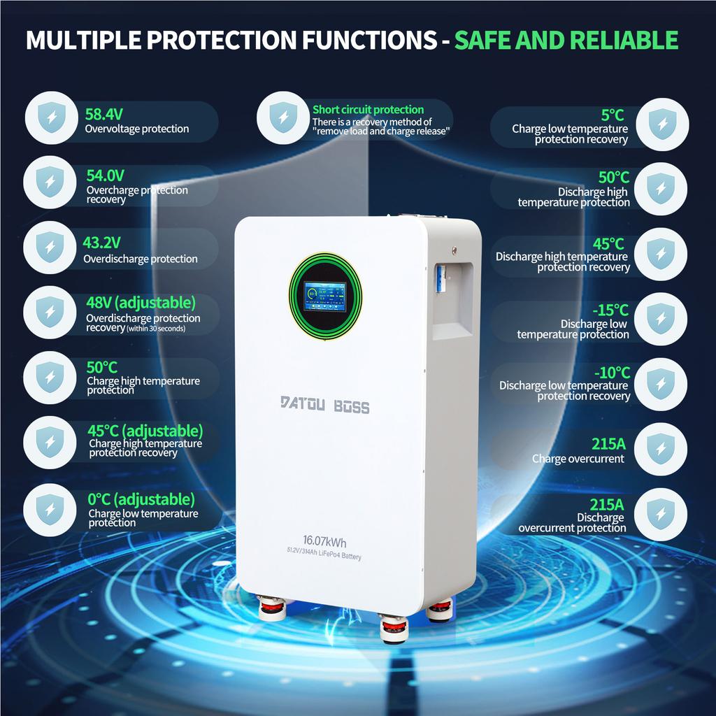 DAOUBOSS 48V 314Ah Floor Standing Energy Storage Battery 15kwh Batterie Pack With Smart BMS Home Power Wall-Mounted
