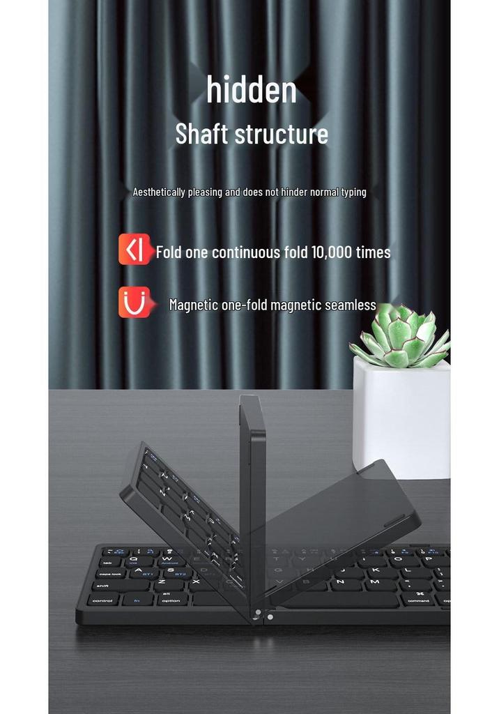 New Ultra-Thin Foldable Wireless Bluetooth Keyboard for Tablets, Mobile Phones, Notebooks, and Office Use