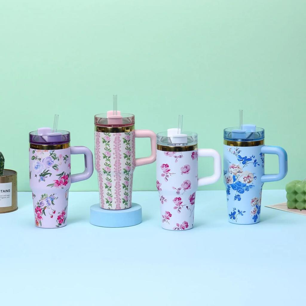 14oz Thermal Coffee Cup Car Cup with Straw Stainless Steel Vacuum Insulated Tumbler Thermal Iced Travel Cup for Outdoor