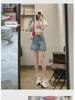2024 New Summer Women's Tall High-Waisted Denim A-Line Mini Skirt - Slimming, Hip-Hugging, and Lightweight