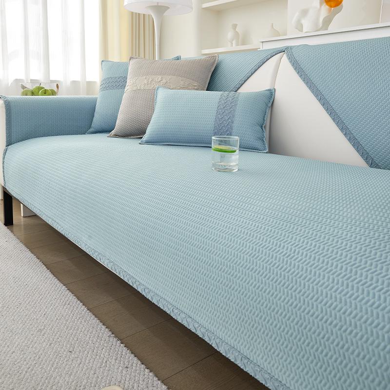 Funda   Summer Home Cool Feeling Slipcover Non-slip Ice Silk Houndstooth Sofa Cushion Couch Sofa Cover