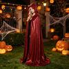 Multi-color Costume Cape Shiny Hooded Cape Iridescent Full Length Cloak Sparkly Unisex Elegant Flowing Cloak for Halloween Masquerade Party