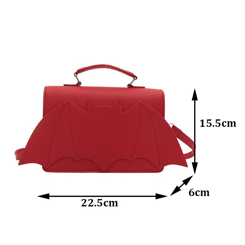 Yogodlns Gothic Women Shoulder Bag Bat Wing Ladies Top-handle Bags Creative Chic PU Leather Handbag Halloween Novelty Crossbody Bag Purse