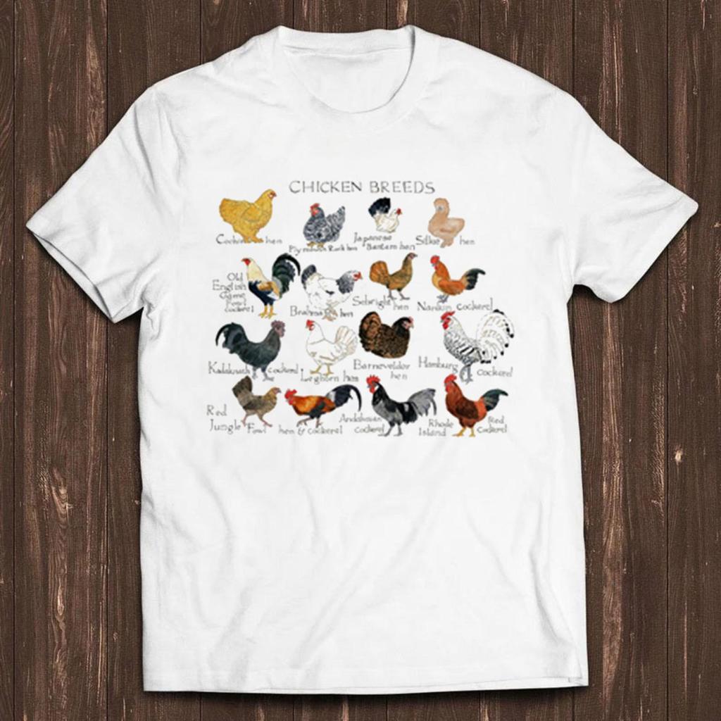Hühnerrassen-Tabelle Seltsames Meme Lustiger Ungewöhnlicher Stil Kultfilm Musik Geschenk T-Shirt T-Shirt C862