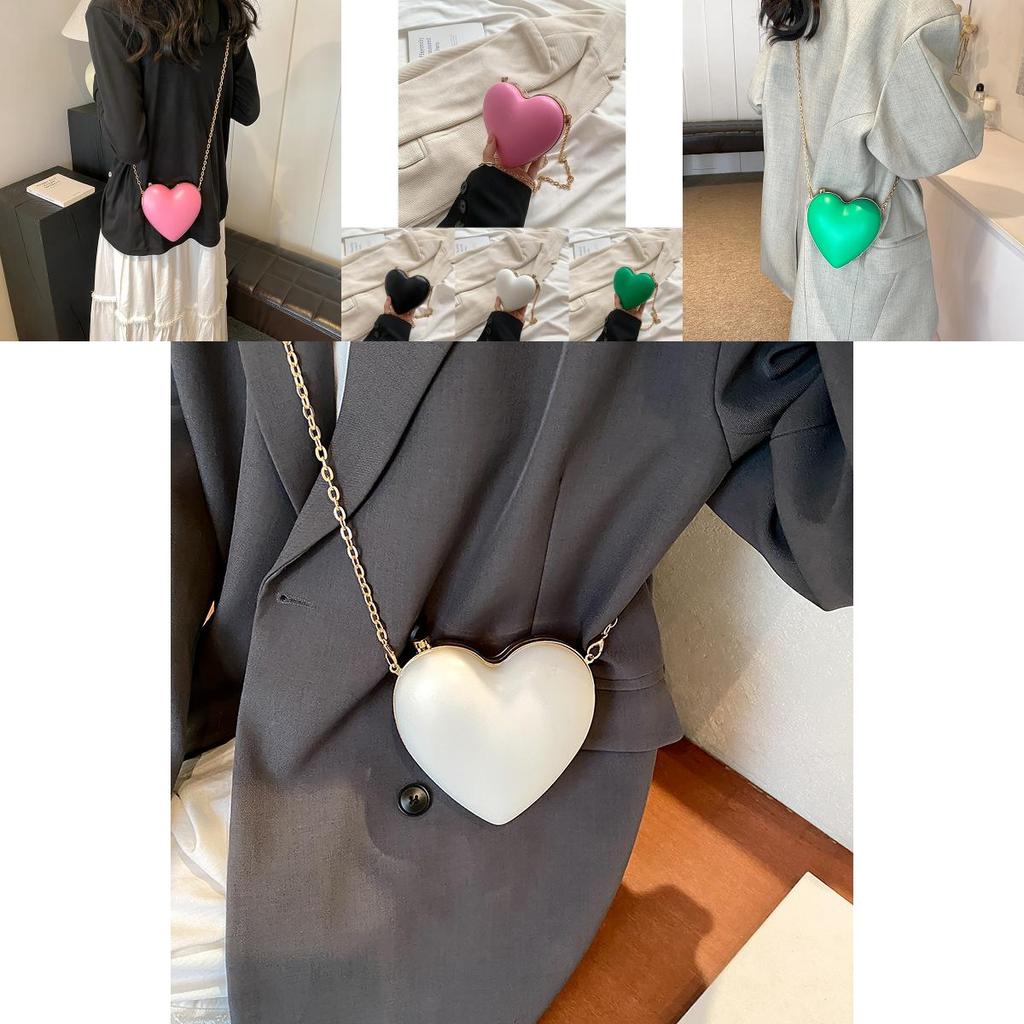 Chic Heart-shaped Crossbody Bag Trendy Street Style 2024 New Women's Fashion