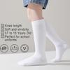 EPEIUS Kids Knee High Socks - Cotton School Uniform Socks for Girls & Boys, White, Navy Blue, 5T-15 Years